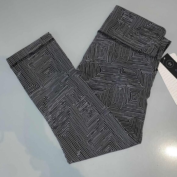 Lululemon Wunder Under Crop III Maze Jacquard Wh/Bl NEW WITH TAGS - Size 6 - Picture 6 of 7